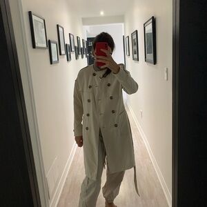 Women’s Cream Double-Breasted Coat. Soft as butter easy to wear lightweight